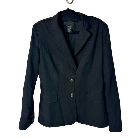 Club Monaco Blazer Wool Viscose Jacket Single Breasted Preppy Business Black 6 - Picture 1 of 7